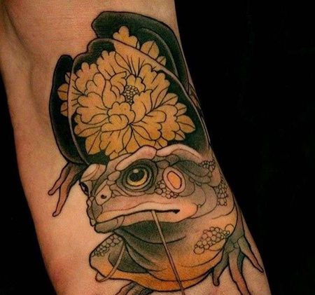 New School脚背青蛙纹身图案