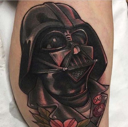 New School大腿黑武士纹身图案