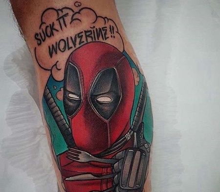 小臂死侍纹身图案