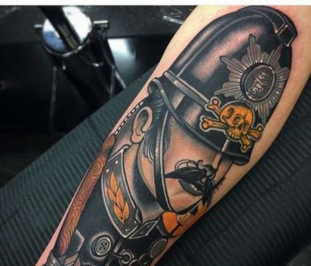 New School小臂士兵纹身图案