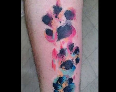 水彩小臂爪印纹身图案