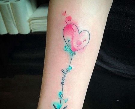 水彩小臂气球纹身图案