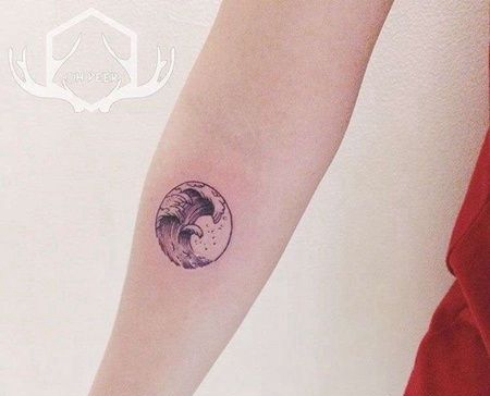 小清新小臂海浪纹身图案