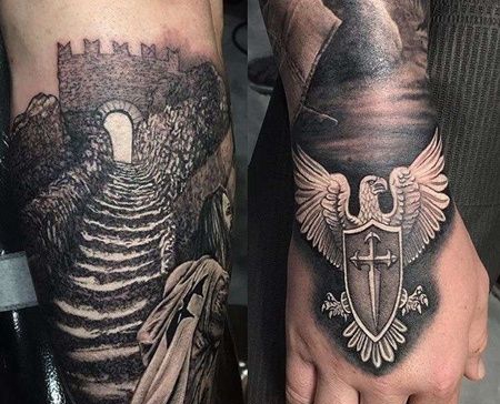 写实小腿手背纹身图案