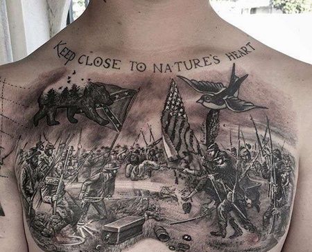 写实前胸纹身图案