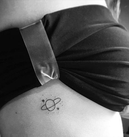 小清新大腿星球纹身图案