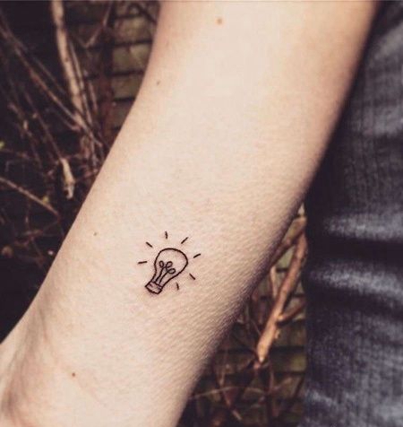 小清新手腕灯泡纹身图案