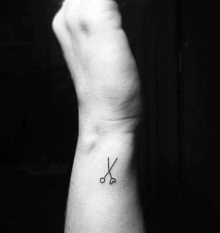 小清新手腕剪刀纹身图案