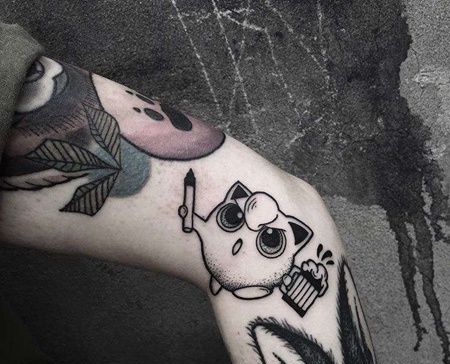 卡通胳膊神奇宝贝胖丁纹身图案
