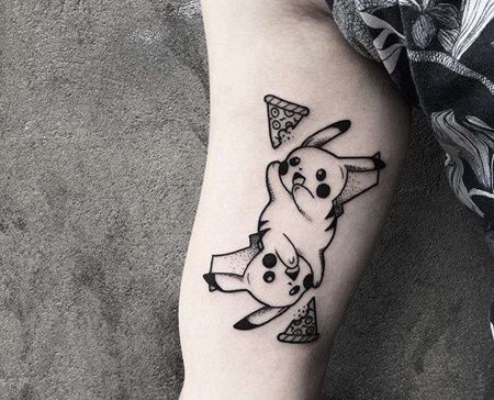 卡通大臂神奇宝贝皮卡丘纹身图案