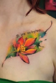 九款女生水彩色可爱纹身图案欣赏