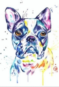 几款法国斗牛犬的纹身图片