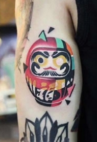 一组彩色不同风格的纹身