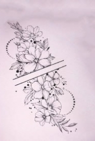 一组适合女生的小清新几何繁花等纹身素材图片