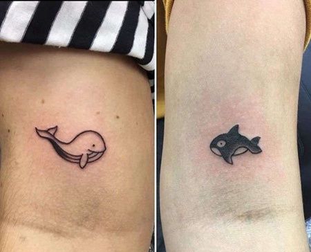 小清新大臂鲸鱼纹身图案