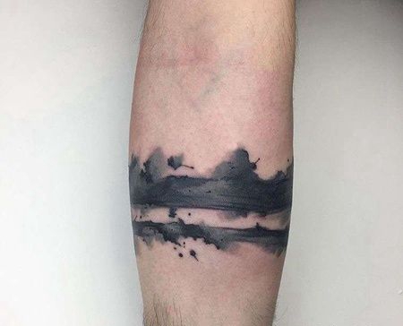 泼墨小臂臂环纹身图案