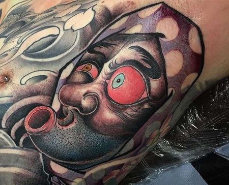 新传统侧腰纹身图案