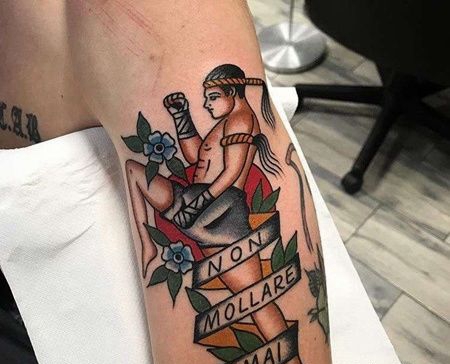 Old School大臂拳手纹身图案