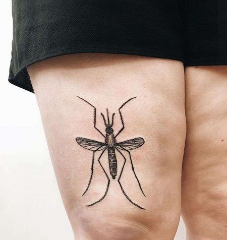 大腿蚊子纹身图案