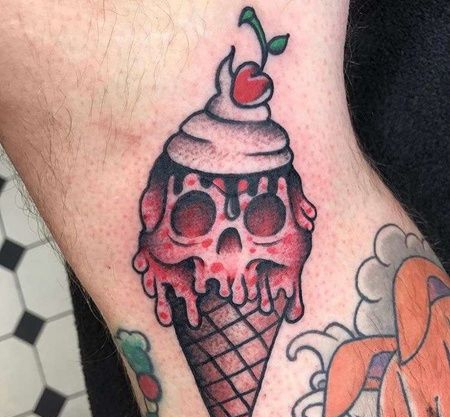 Old School小臂冰激凌纹身图案