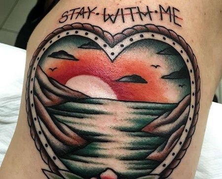 Old School大臂海纹身图案