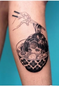 碗纹身 日式暗黑拉面碗主题的一组纹身图片
