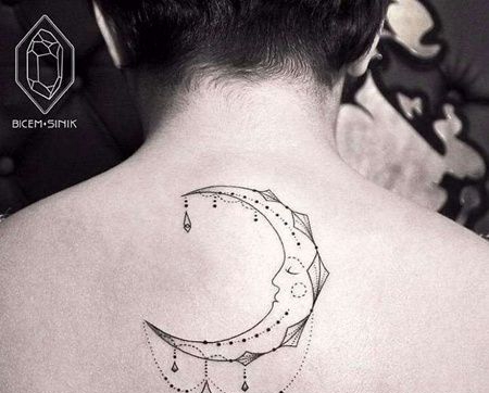 后背月亮纹身图案