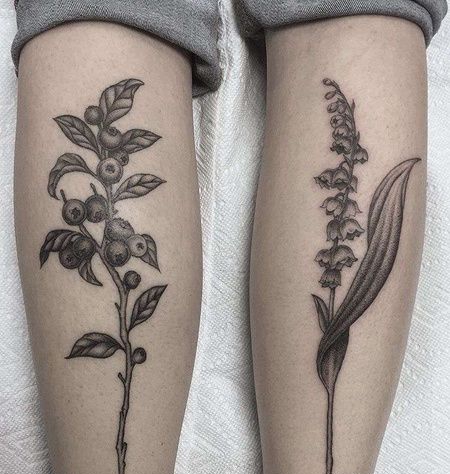 点刺小腿纹身图案