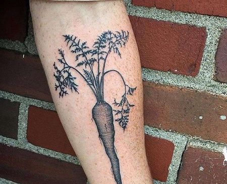 点线小臂胡萝卜纹身图案