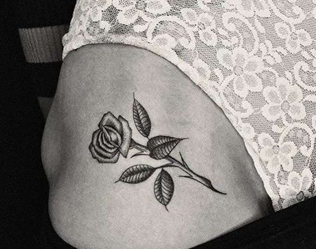锁骨玫瑰纹身图案