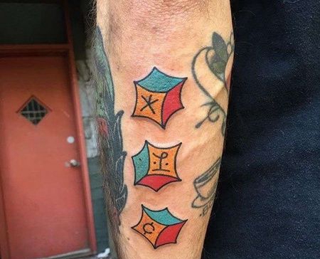 Old School小臂骰子纹身图案