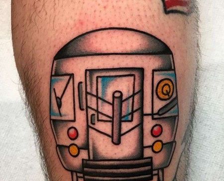 Old School小腿车纹身图案