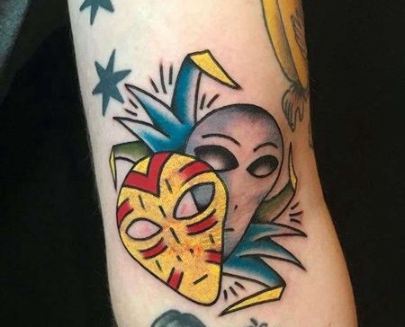 Old School小臂外星人纹身图案