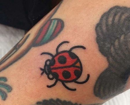 Old School大臂昆虫纹身图案