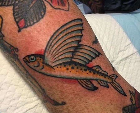 Old School大臂鱼纹身图案