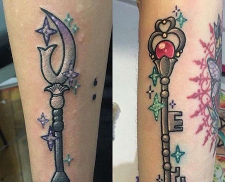 New School小臂法杖纹身图案