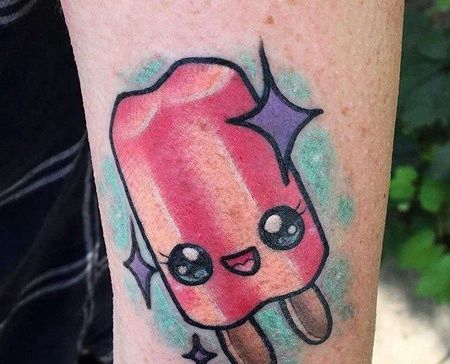 New School小腿冰棍纹身图案