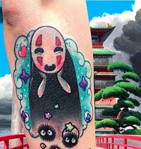 New School小臂无脸男纹身图案