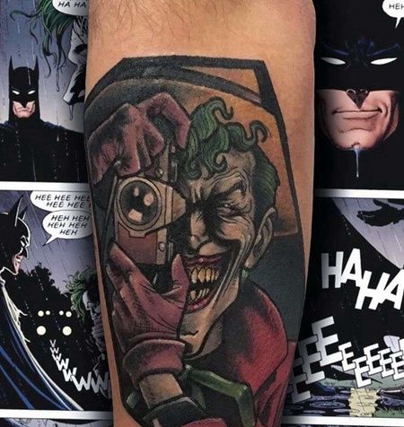 New School小臂小丑纹身图案