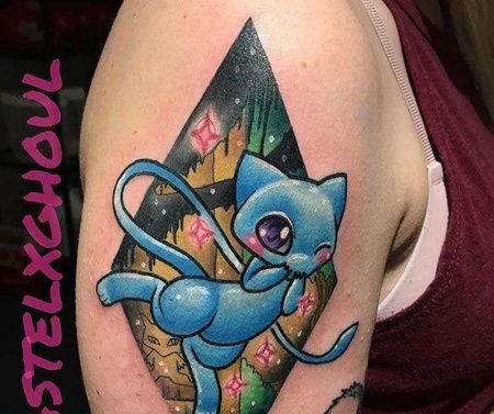 New School大臂神奇宝贝梦幻纹身图案