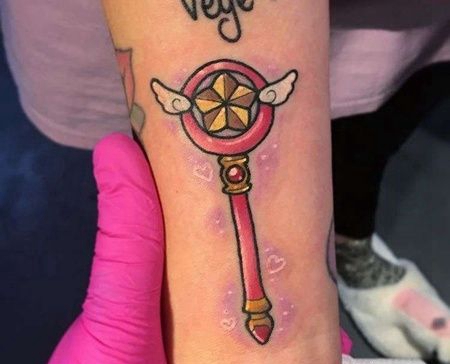 New School小臂仙女棒纹身图案