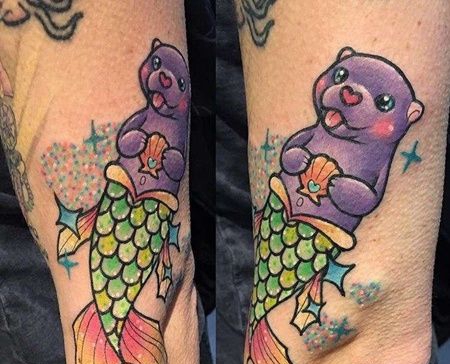 New School大臂水獭纹身图案