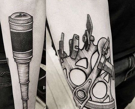 点线小臂望远镜纹身机纹身图案