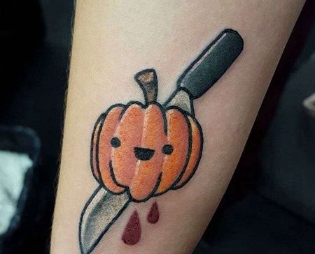 New School小臂南瓜纹身图案