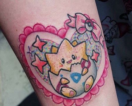 卡通小臂神奇宝贝波克比纹身图案