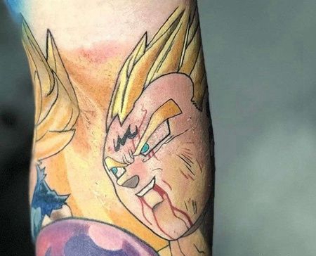 卡通小臂七龙珠贝吉塔纹身图案