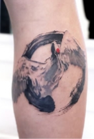 中国风的一组传统水墨纹身图片