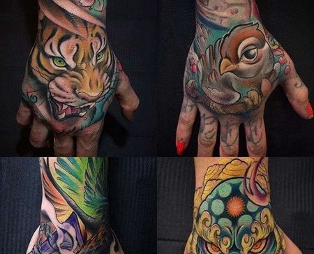 New School手背纹身图案