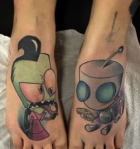 New School脚背纹身图案