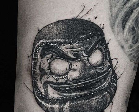 点刺大臂达摩蛋纹身图案